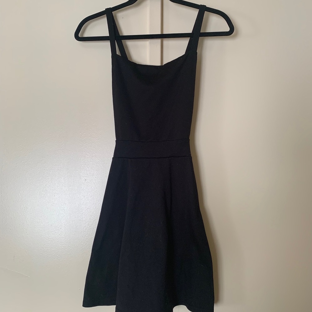 Black overall dress